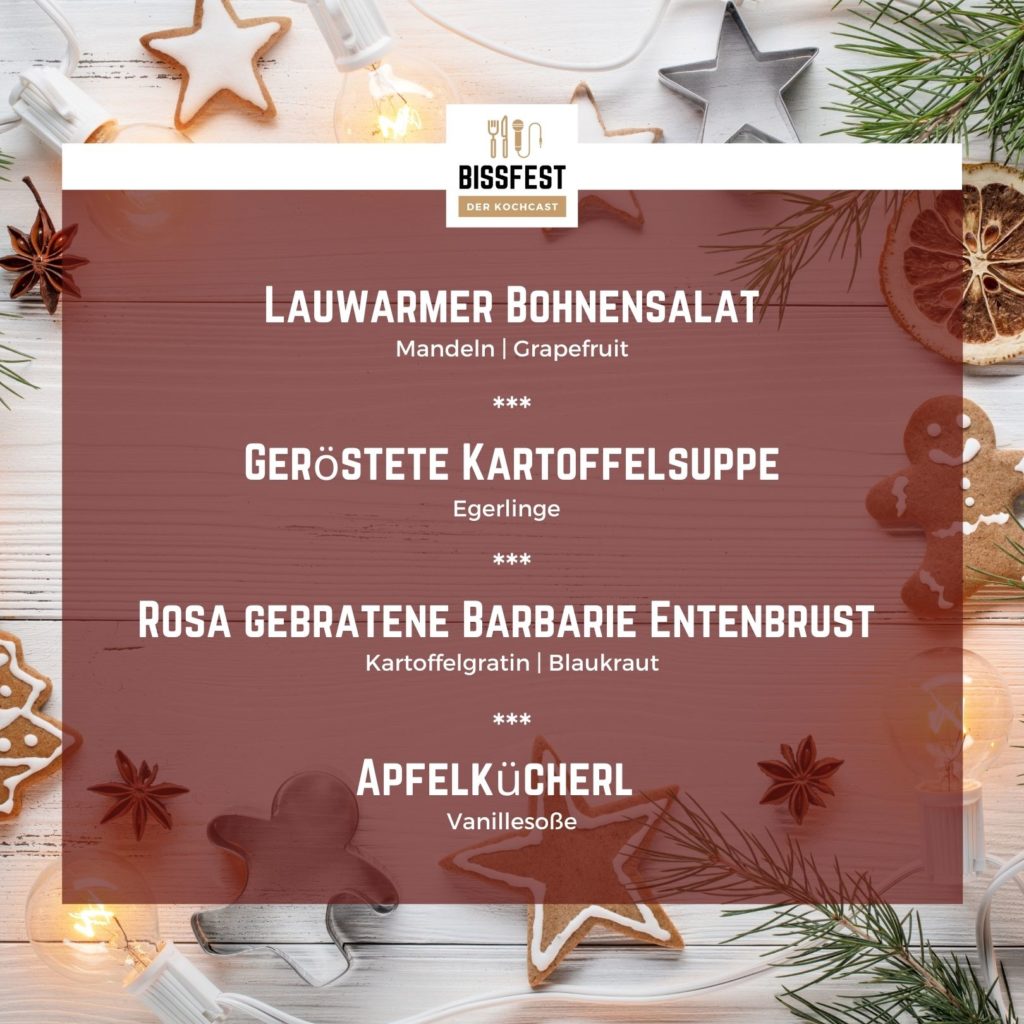 Weihnachtsmenü, Winter, Bissfest - Der Kochcast, Podcast, Kochen, Menü, Rezepte, Weihnachten